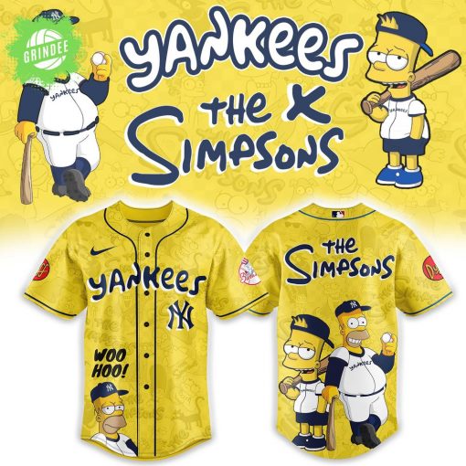 The Simpsons x Yankees Yellow Heritage Baseball Jersey Vintage Style