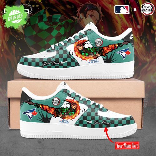 Toronto Blue Jays X Demon Slayer Air Force Sneakers Limited Edition