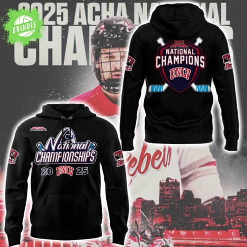 UNLV 2025 ACHA National Champions Black Hoodie College Hockey