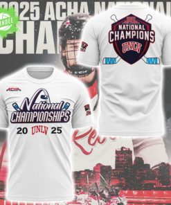 UNLV 2025 ACHA National Champions White T-Shirt College Hockey Fans