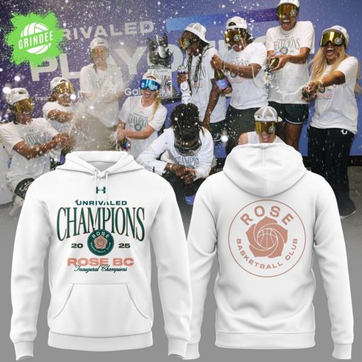 Unrivaled Rose BC Inaugural Champions White Hoodie 2025 Limited