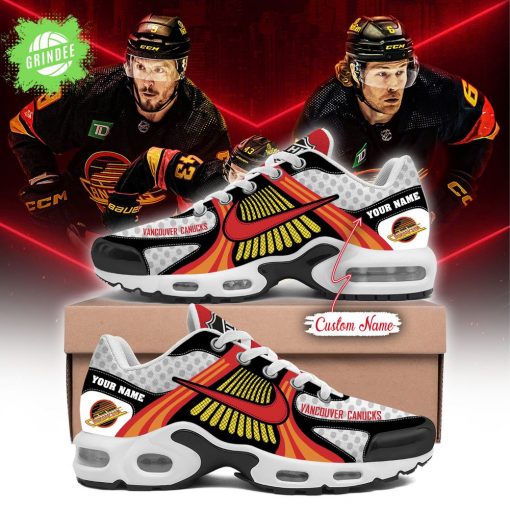 Vancouver Canucks Black Air Max Plus Shoes Custom Name For Fans