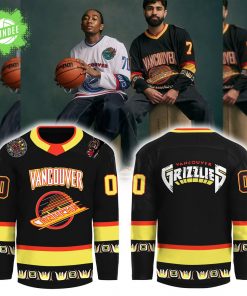 Vancouver Canucks x Grizzlies Black Skate Hockey Jersey NHL Collab