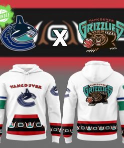 Vancouver Canucks x Memphis Grizzlies White Hoodie – Limited NHL x NBA Collab