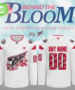 Washington Capitals Cherry Blossom Custom Hockey Jersey 2025 (White Edition)