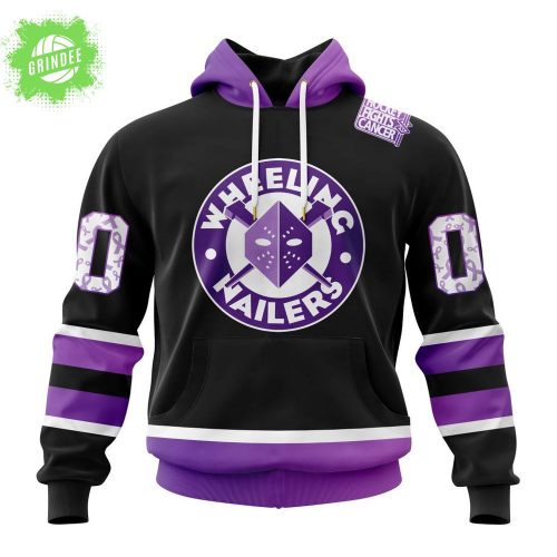 Wheeling Nailers Hockey Fights Cancer Awareness Hoodie 2025