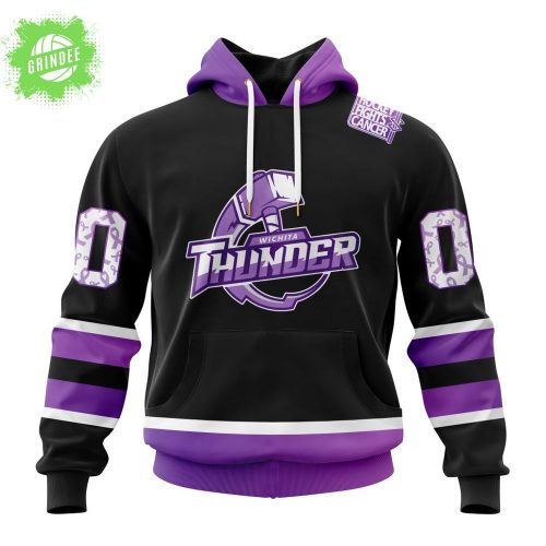 Wichita Thunder Hockey Fights Cancer Support Hoodie 2025