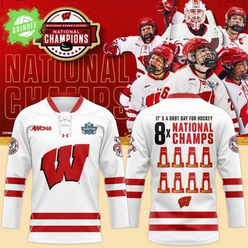Wisconsin WOMEN’S HOCKEY NATIONAL CHAMPIONS Hockey Jersey – Limited Edition