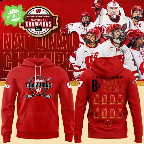 Wisconsin WOMEN’S HOCKEY NATIONAL CHAMPIONS Hoodie – NCAA Hockey Fan Gear