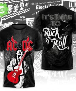 AC DC It is Time To Rock And Roll 3D T-Shirt – Classic Rock Band Fan Apparel
