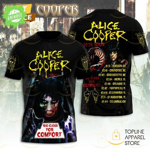 Alice Cooper 2025 Tour “Too Close For Comfort” 3D T-Shirt