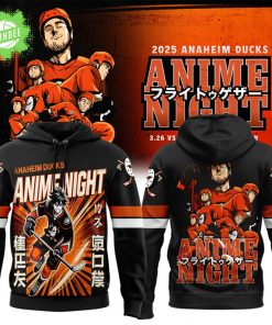 Anaheim Ducks x Anime Night Black Hoodie 2025 – NHL Limited Edition Apparel