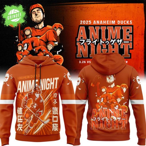 Anaheim Ducks x Anime Night Hoodie 2025 – Special Anime & Hockey Crossover