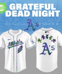 Athletics Grateful Dead Night Baseball Jersey and Flat Cap Set