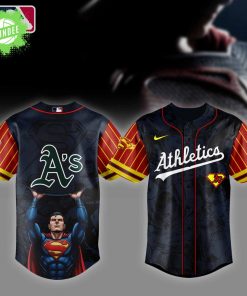 Athletics MLB x Superman Baseball Jersey Editions Limited 2025 – Justice League x Baseball Mashup