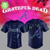 Atlanta Braves Grateful Dead Night V3 Jersey & Flat Cap Set