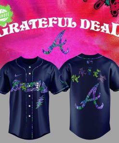 Atlanta Braves Grateful Dead Night Navy Alternate Jersey & Flat Cap Set