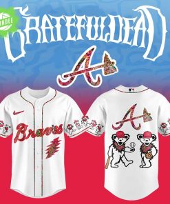 Atlanta Braves Grateful Dead Night V3 Jersey & Flat Cap Set