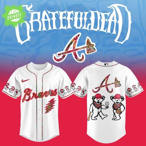 Atlanta Braves Grateful Dead Night V3 Jersey & Flat Cap Set