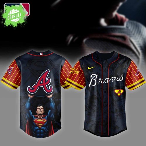 Atlanta Braves MLB x Superman Baseball Jersey Editions Limited 2025 – Superhero x MLB Fans Apparel