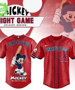 Atlanta Braves x Mickey Night Game Baseball Jersey Custom Name – Personalized MLB Jersey
