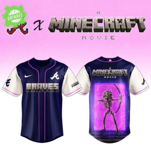 Atlanta Braves x Minecraft Movie Skeleton Night Jersey – Limited MLB Edition