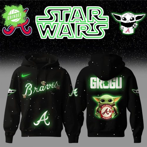Atlanta Braves x Star Wars Baby Yoda Hoodie – MLB Galactic Game Night