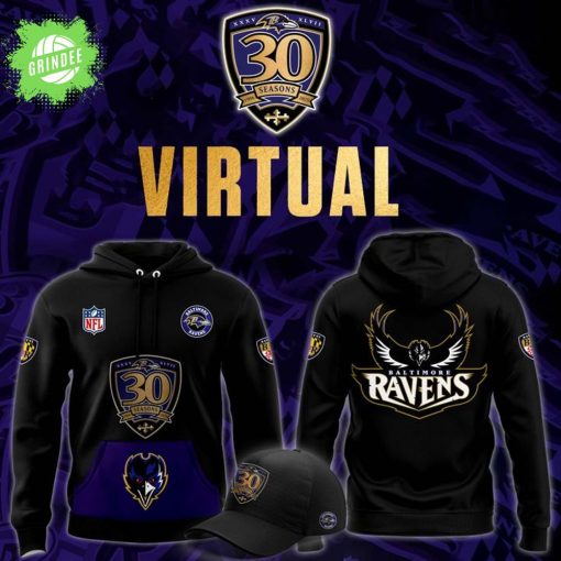 Baltimore Ravens 30th Season Virtual Hoodie – NFL Anniversary Limited Edition