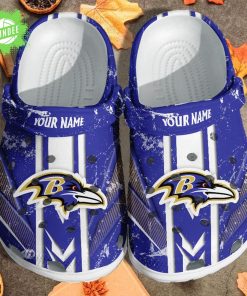 Baltimore Ravens Custom Name Clogs Shoes Gift for Fans