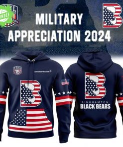 Binghamton Black Bears “Veterans x Active Duty Military Personnel” 2025 Limited Hoodie – Honor Our Heroes Edition