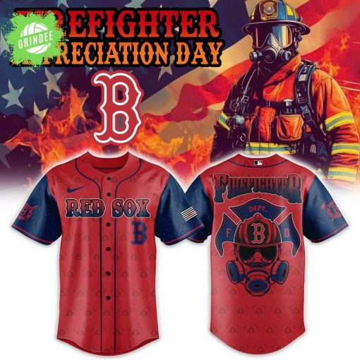 Boston Red Sox Firefighter Appreciation Day Baseball Jersey Combo