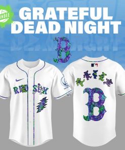 Boston Red Sox Grateful Dead Night Baseball Jersey and Flat Cap Set