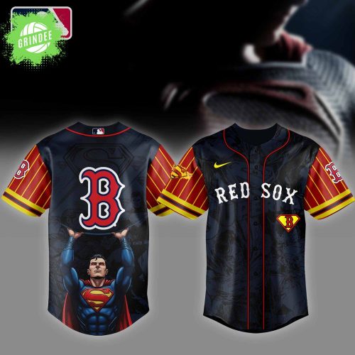 Boston Red Sox MLB x Superman Baseball Jersey Editions Limited 2025 – Limited Edition DC Comics x MLB Fusion