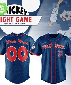 Boston Red Sox x Mickey Night Game Baseball Jersey Custom Name – Disney Baseball Merch