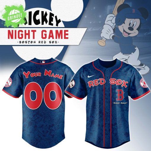 Boston Red Sox x Mickey Night Game Baseball Jersey Custom Name – Disney Baseball Merch