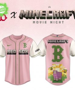 Boston Red Sox x Minecraft Movie Baseball Jersey – Pink Version Limited