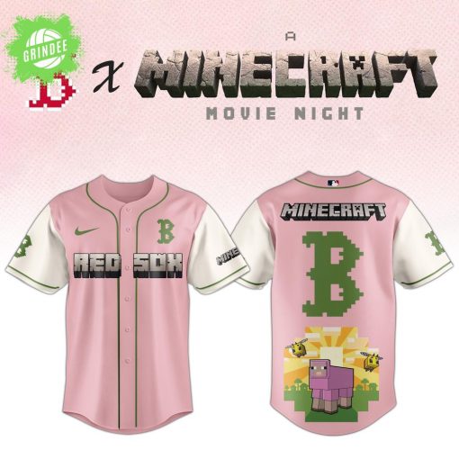Boston Red Sox x Minecraft Movie Baseball Jersey – Pink Version Limited
