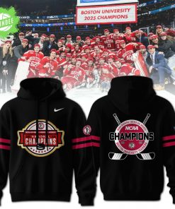 Boston University Terriers Men’s Ice Hockey National Champions 2025 Black Hoodie
