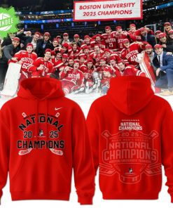 Boston University Terriers Men’s Ice Hockey National Champions 2025 Hoodie