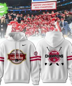 Boston University Terriers Men’s Ice Hockey National Champions 2025 White Hoodie