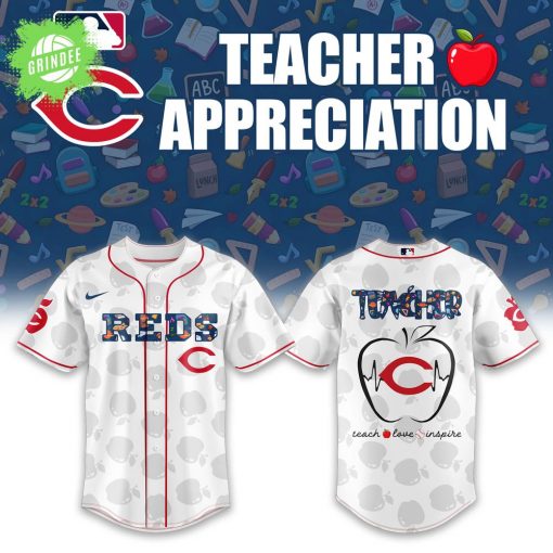 Cincinnati Reds Teacher Night 2025 White Baseball Jersey Combo