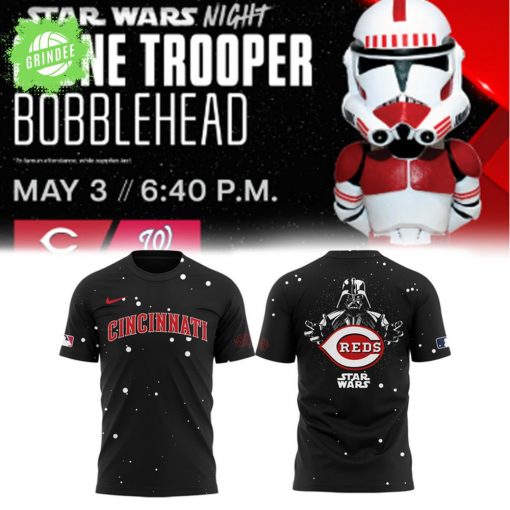 Cincinnati Reds x Star Wars Clone Trooper Bobblehead T-Shirt – 2025 Drop