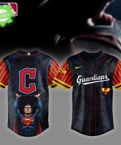 Cleveland Guardians MLB x Superman Baseball Jersey Editions Limited 2025 – Exclusive DC Comics MLB Jersey