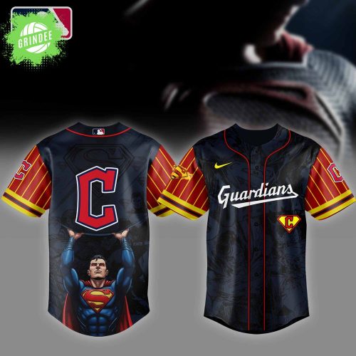 Cleveland Guardians MLB x Superman Baseball Jersey Editions Limited 2025 – Exclusive DC Comics MLB Jersey