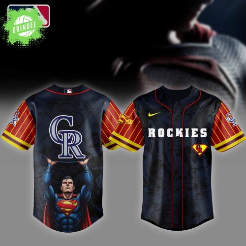 Colorado Rockies MLB x Superman Baseball Jersey Editions Limited 2025 – Superhero x MLB Fans Mashup