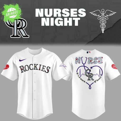 Colorado Rockies Nurses Night 2025 White Baseball Jersey