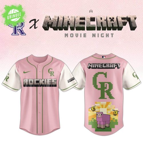 Colorado Rockies x Minecraft Movie Night Pink Jersey – Fan Girl Game Day Edition