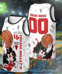 Custom Name Chicago Bulls Basketball Jersey & Tank Top for Adults