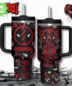 Deadpool Custom Stanley Quencher 40oz Tumbler with Handle