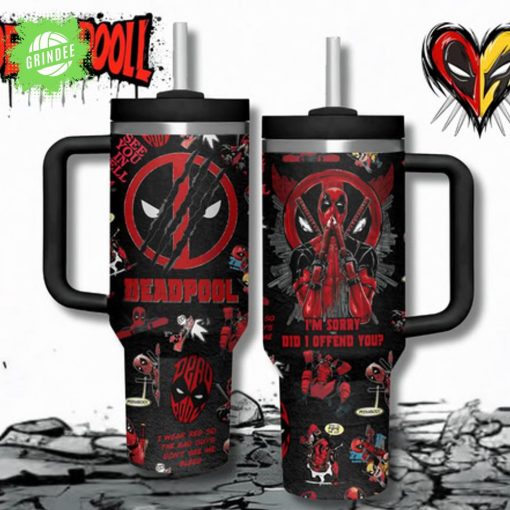Deadpool Custom Stanley Quencher 40oz Tumbler with Handle
